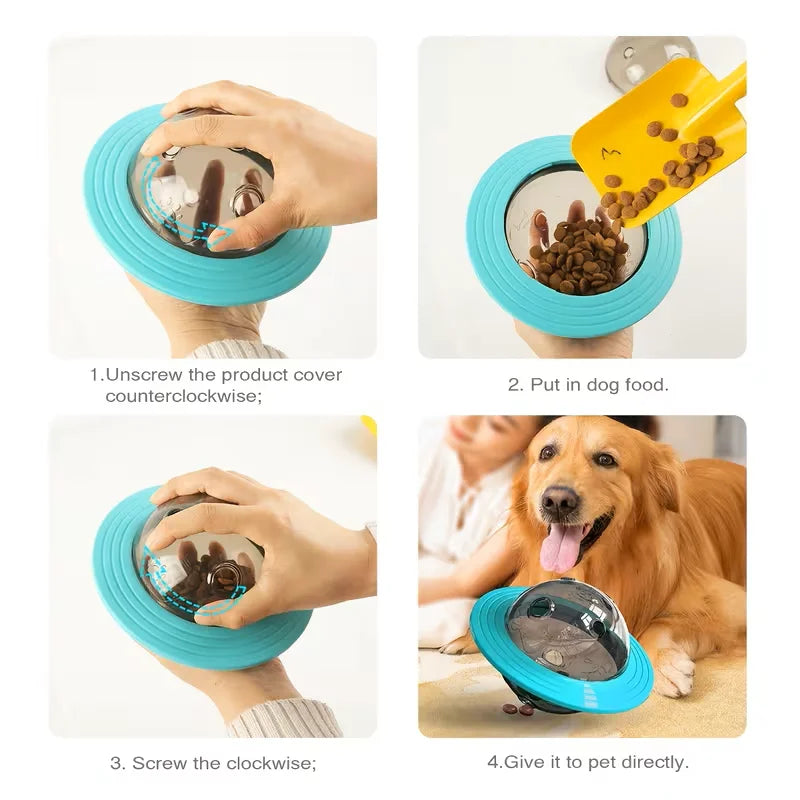 1PC dog leakage toy, outdoor flying interactive dog toy, suitable for medium and large dog teeth grinding and cleaning toys