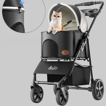 lightweight Pet stroller Portable Travel Pet Stroller Lightweight foldable cat and dog stroller Detachable pet carrier