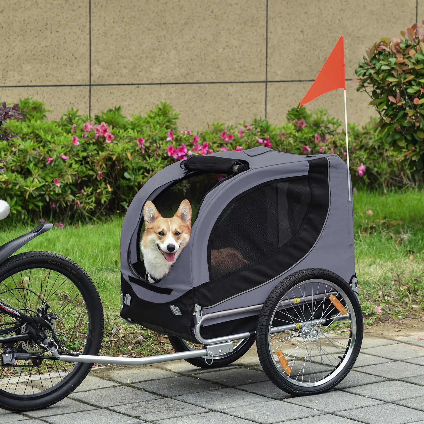 PawHut Pet Stroller Dog Jogger Folding Bike Cargo Trailer Carrier Bicycle