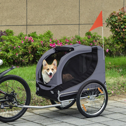 PawHut Pet Stroller Dog Jogger Folding Bike Cargo Trailer Carrier Bicycle
