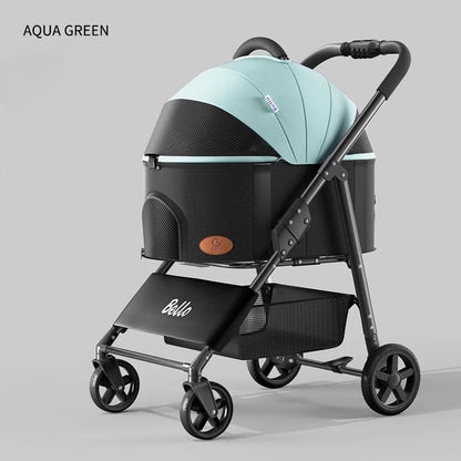 lightweight Pet stroller Portable Travel Pet Stroller Lightweight foldable cat and dog stroller Detachable pet carrier