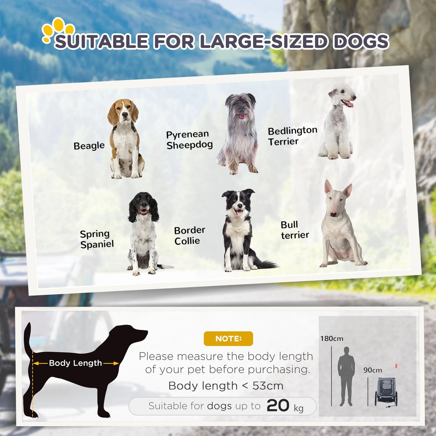 PawHut Pet Stroller Dog Jogger Folding Bike Cargo Trailer Carrier Bicycle