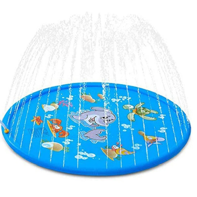 170cm Summer Pet Swimming Pool Dog Splash Sprinkler Pad Inflatable Mat Cooling Dogs Outdoor Play Water Mat Toys for Pet Children
