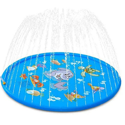 170cm Summer Pet Swimming Pool Dog Splash Sprinkler Pad Inflatable Mat Cooling Dogs Outdoor Play Water Mat Toys for Pet Children