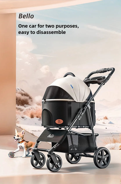 lightweight Pet stroller Portable Travel Pet Stroller Lightweight foldable cat and dog stroller Detachable pet carrier