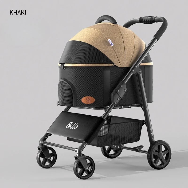 lightweight Pet stroller Portable Travel Pet Stroller Lightweight foldable cat and dog stroller Detachable pet carrier