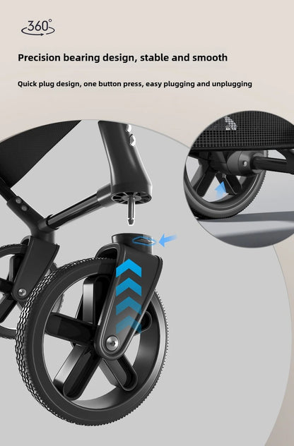 lightweight Pet stroller Portable Travel Pet Stroller Lightweight foldable cat and dog stroller Detachable pet carrier