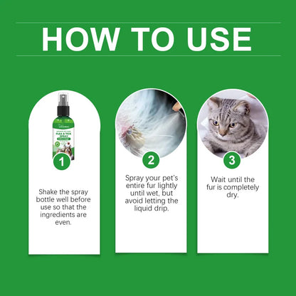 Flea & Tick Spray For Dogs & Cats - Gentle Daily Use Insect Repellent - Kills Fleas, Ticks & Lice - Safe Formula