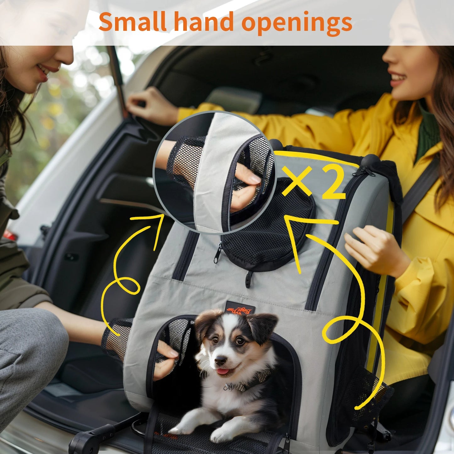 2 in 1 Dog Stroller for Car Seat Travel Carrier Convertible Portable Pet Booter for Small Dog Breeds and Cats