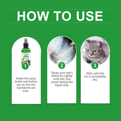 Flea & Tick Spray For Dogs & Cats - Gentle Daily Use Insect Repellent - Kills Fleas, Ticks & Lice - Safe Formula