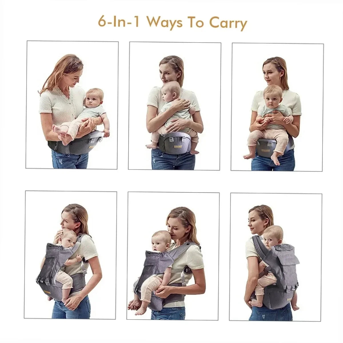 100% Cotton Baby Waist Stroller Four Season Multifunctional Front Carrying Baby Carrier Breathable Baby Waist Stroller Carrier