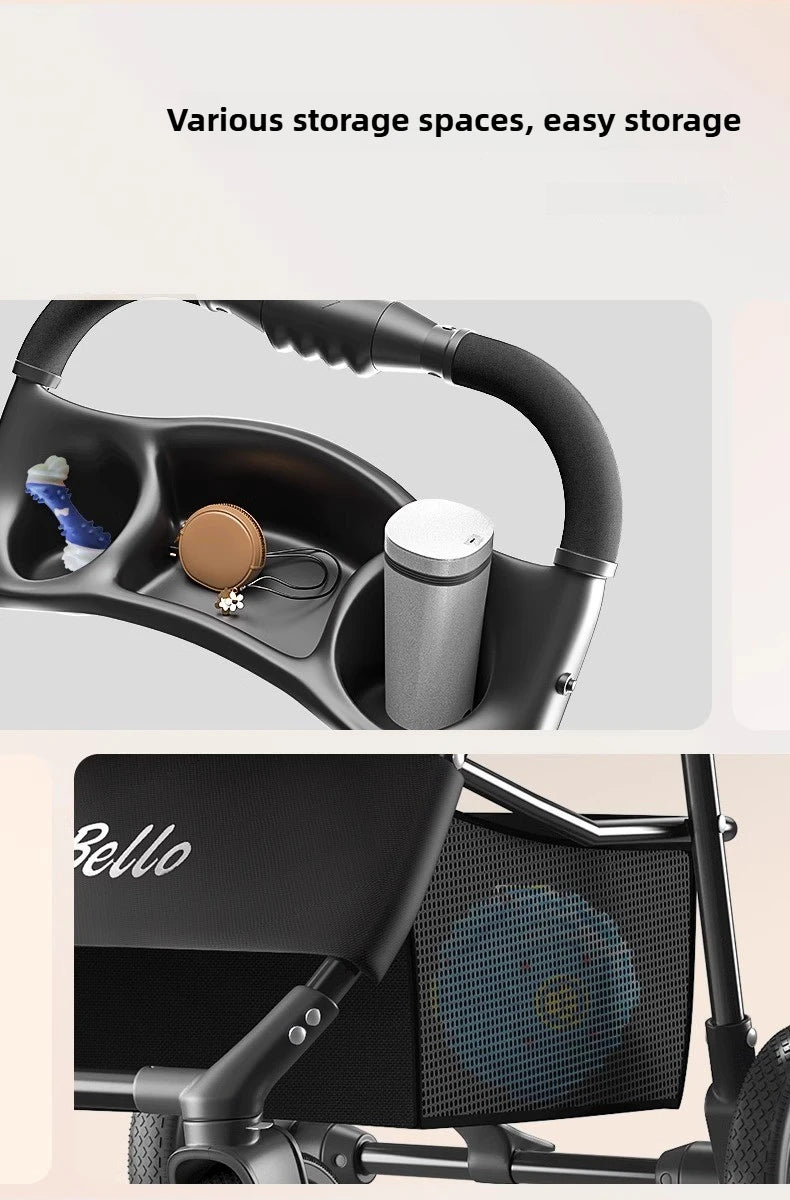 lightweight Pet stroller Portable Travel Pet Stroller Lightweight foldable cat and dog stroller Detachable pet carrier