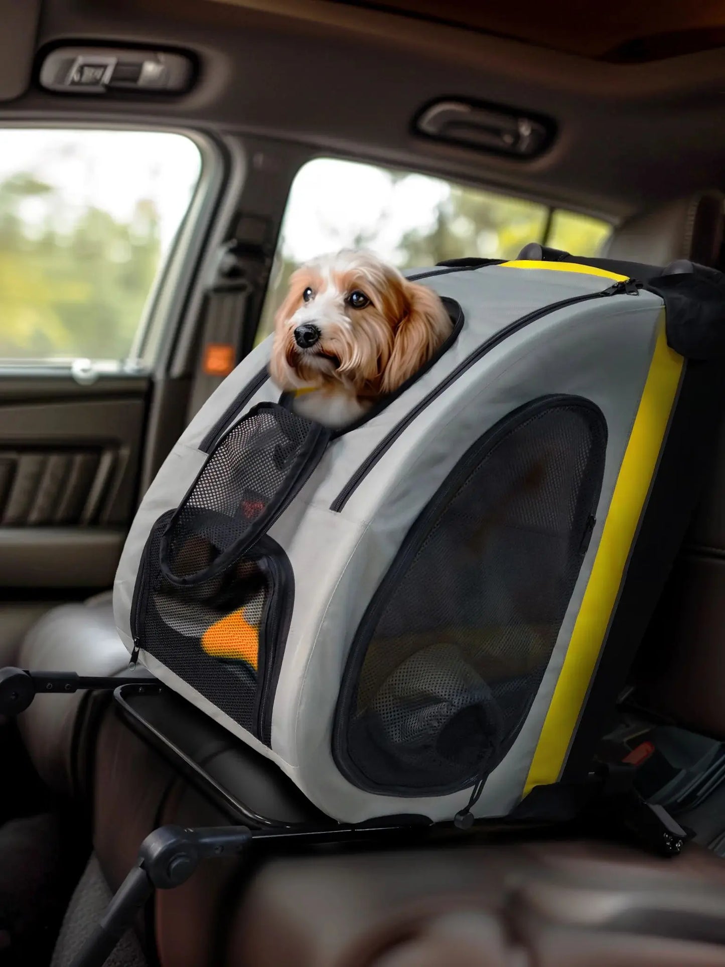 2 in 1 Dog Stroller for Car Seat Travel Carrier Convertible Portable Pet Booter for Small Dog Breeds and Cats