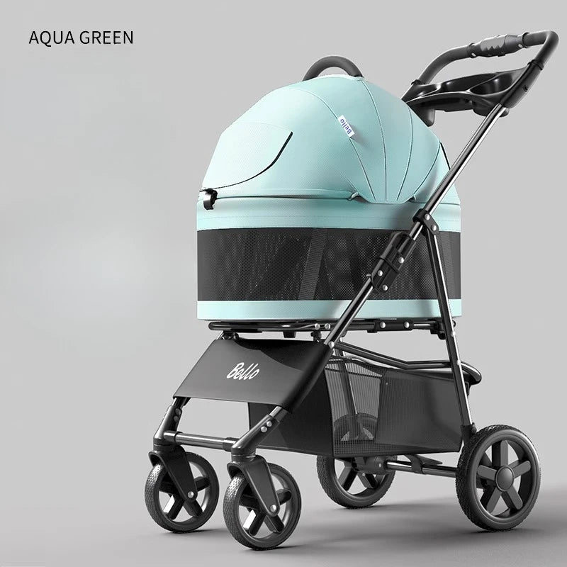 lightweight Pet stroller Portable Travel Pet Stroller Lightweight foldable cat and dog stroller Detachable pet carrier