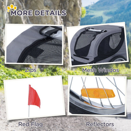 PawHut Pet Stroller Dog Jogger Folding Bike Cargo Trailer Carrier Bicycle