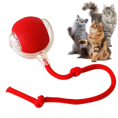 Automatic Rolling Ball with Tail Lamp USB Rechargeable Smart Interactive Cat Ball Toy for Cats Pet Dog accessories 고양이 장난감