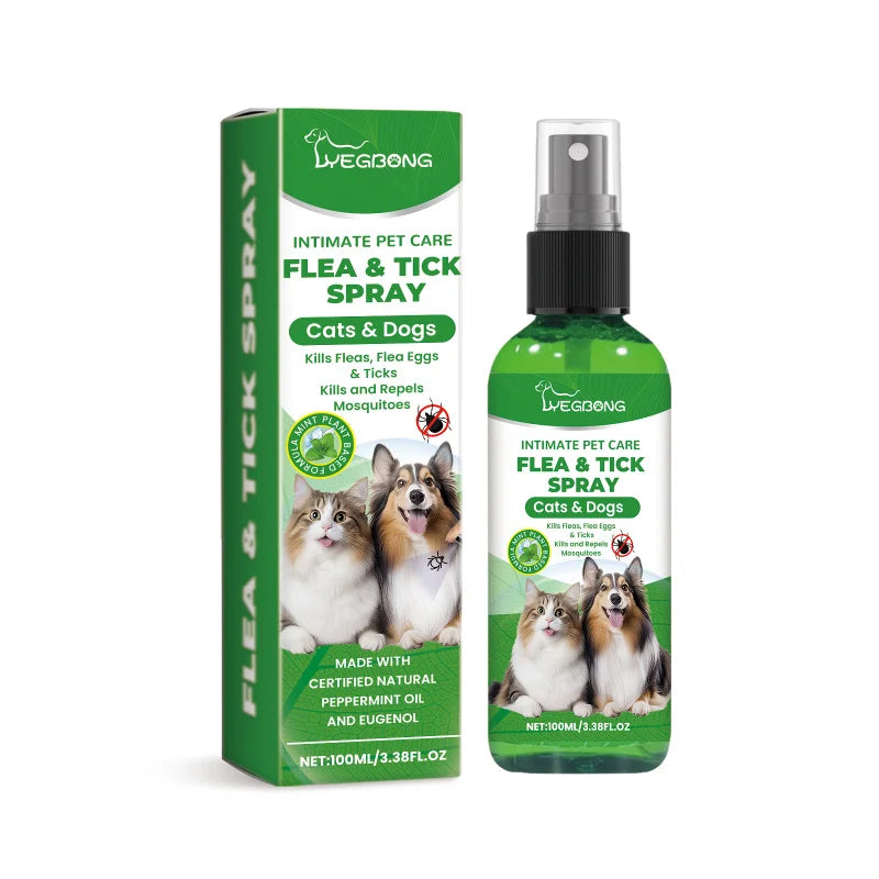 Flea & Tick Spray For Dogs & Cats - Gentle Daily Use Insect Repellent - Kills Fleas, Ticks & Lice - Safe Formula