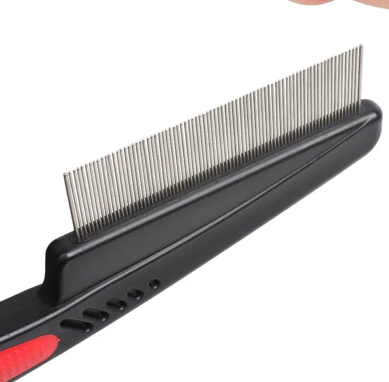 Pet Animal Care Long-handled Pet Comb Flea Comb for Cat Dog Stainless Steel Comb Deworming Opening Knots Dog Cat Grooming Comb