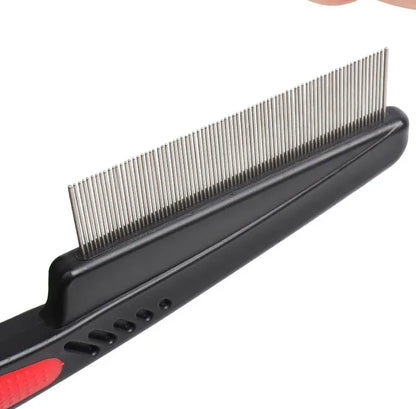 Pet Animal Care Long-handled Pet Comb Flea Comb for Cat Dog Stainless Steel Comb Deworming Opening Knots Dog Cat Grooming Comb